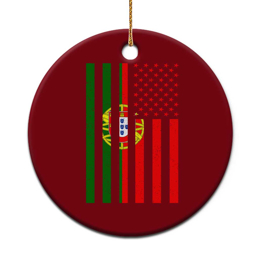 Portuguese Flag Ceramic Ornament Vintage USA Flag Portugal Pride Gifts TS10 1pc Red Print Your Wear