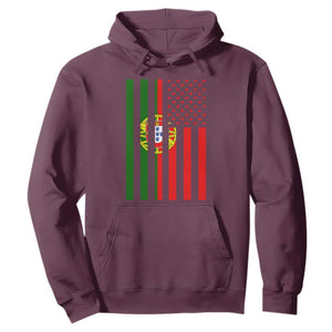 Portuguese Flag Hoodie Vintage USA Flag Portugal Pride Gifts TS10 Maroon Print Your Wear