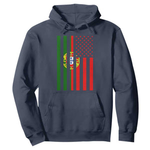 Portuguese Flag Hoodie Vintage USA Flag Portugal Pride Gifts TS10 Navy Print Your Wear