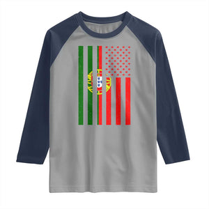 Portuguese Flag Raglan Shirt Vintage USA Flag Portugal Pride Gifts TS10 Sport Gray Navy Print Your Wear