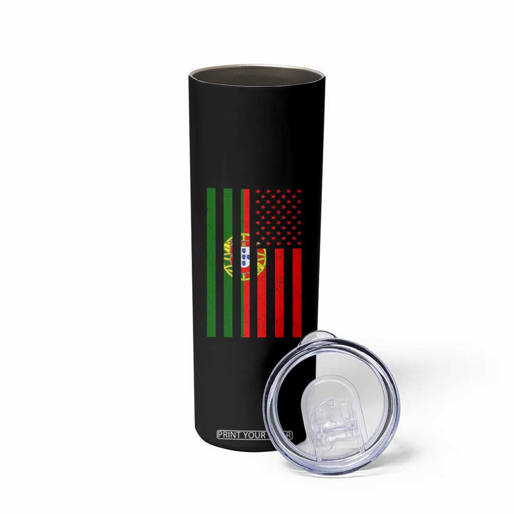 Portuguese Flag Skinny Tumbler Vintage USA Flag Portugal Pride Gifts TS10 Print Your Wear