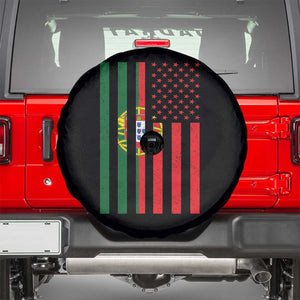 Portuguese Flag Spare Tire Cover Vintage USA Flag Portugal Pride Gifts TS10 Black Print Your Wear