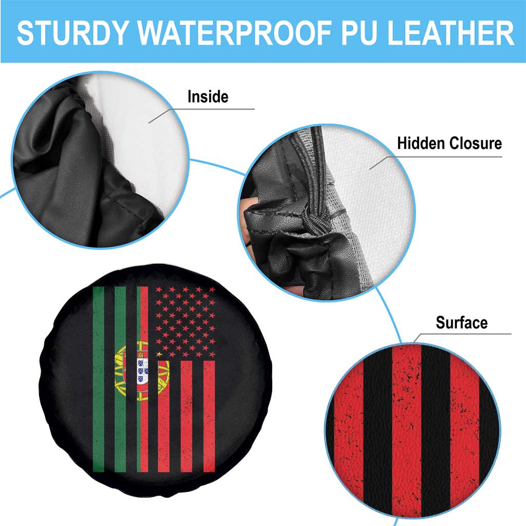 Portuguese Flag Spare Tire Cover Vintage USA Flag Portugal Pride Gifts TS10 Print Your Wear