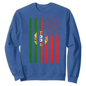 Portuguese Flag Sweatshirt Vintage USA Flag Portugal Pride Gifts TS10 Royal Blue Print Your Wear