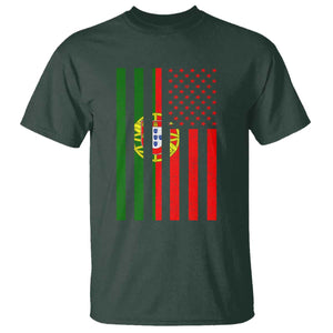 Portuguese Flag T Shirt Vintage USA Flag Portugal Pride Gifts TS10 Dark Forest Green Print Your Wear