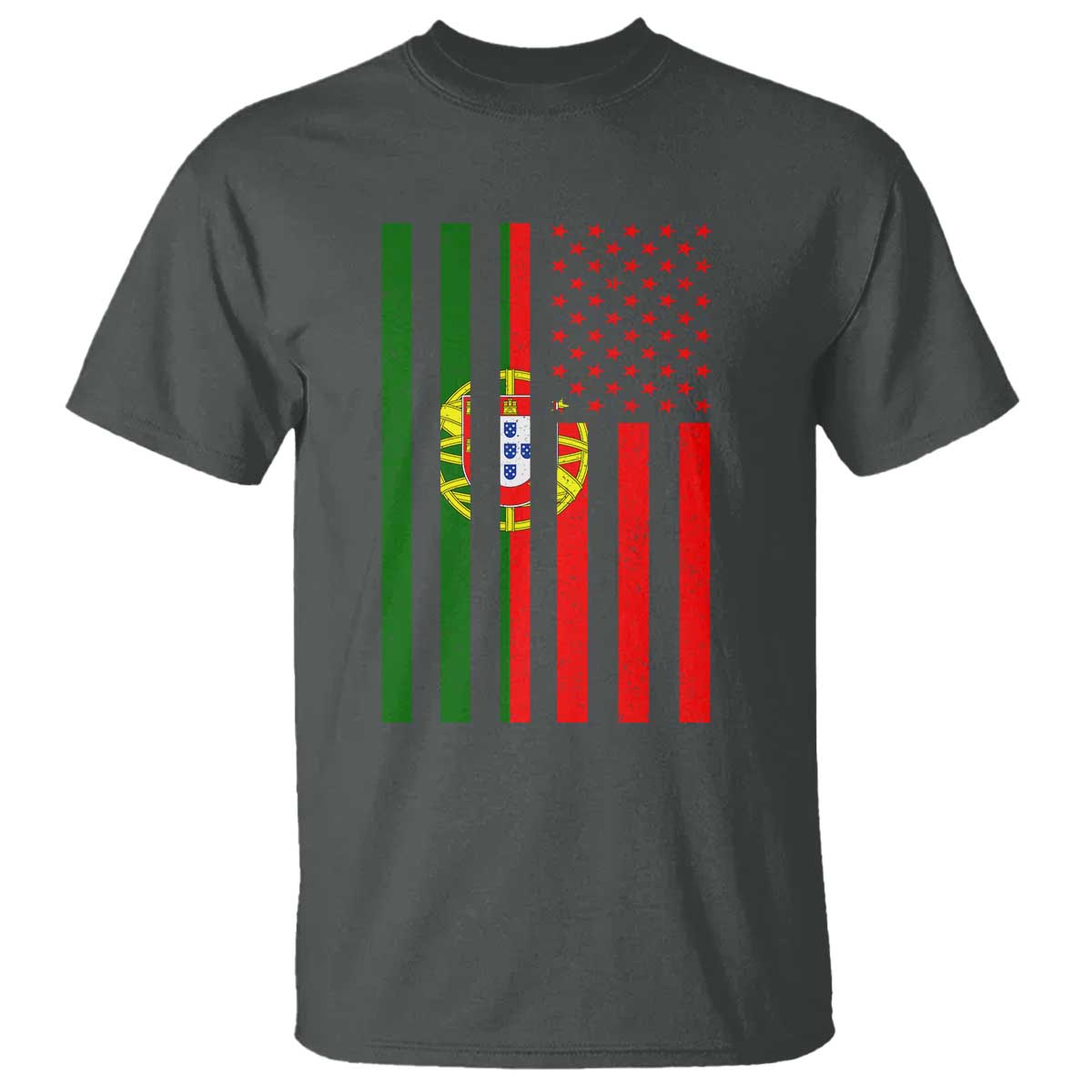 Portuguese Flag T Shirt Vintage USA Flag Portugal Pride Gifts TS10 Dark Heather Print Your Wear