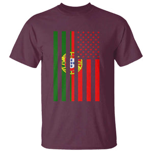 Portuguese Flag T Shirt Vintage USA Flag Portugal Pride Gifts TS10 Maroon Print Your Wear