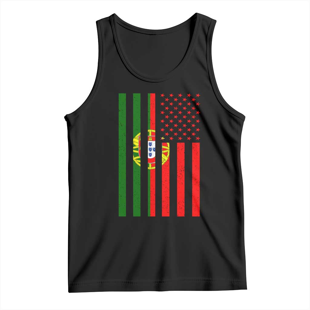 Portuguese Flag Tank Top Vintage USA Flag Portugal Pride Gifts TS10 Black Print Your Wear