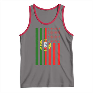 Portuguese Flag Tank Top Vintage USA Flag Portugal Pride Gifts TS10 Deep Heather Red Print Your Wear