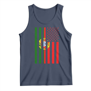 Portuguese Flag Tank Top Vintage USA Flag Portugal Pride Gifts TS10 Navy Print Your Wear