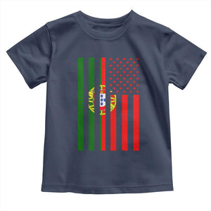 Portuguese Flag Toddler T Shirt Vintage USA Flag Portugal Pride Gifts TS10 Navy Print Your Wear