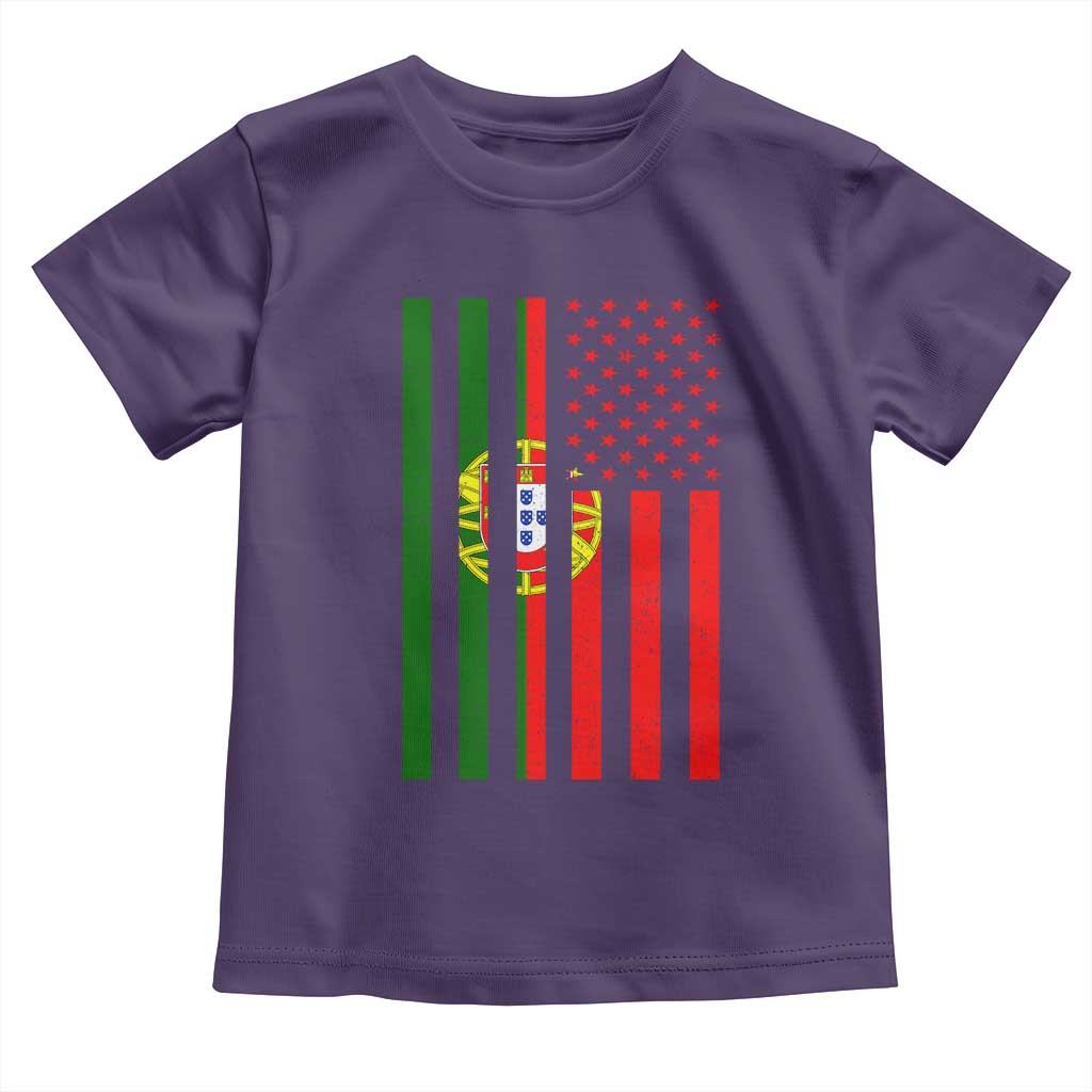 Portuguese Flag Toddler T Shirt Vintage USA Flag Portugal Pride Gifts TS10 Purple Print Your Wear