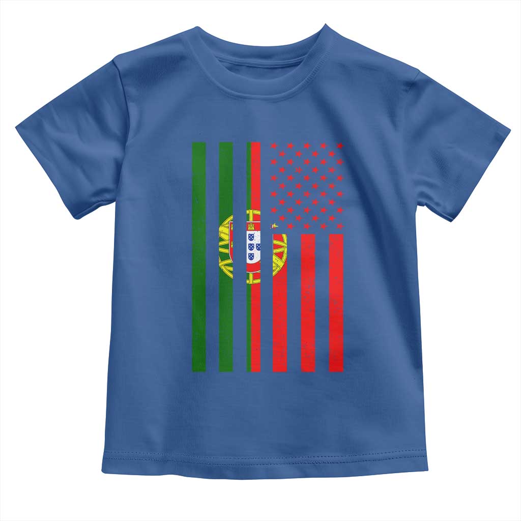 Portuguese Flag Toddler T Shirt Vintage USA Flag Portugal Pride Gifts TS10 Royal Blue Print Your Wear