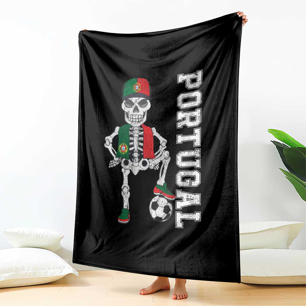 Portugal Soccer Throw Blanket Skeleton Portuguese Flag Futebol Football Player TS10 Print Your Wear