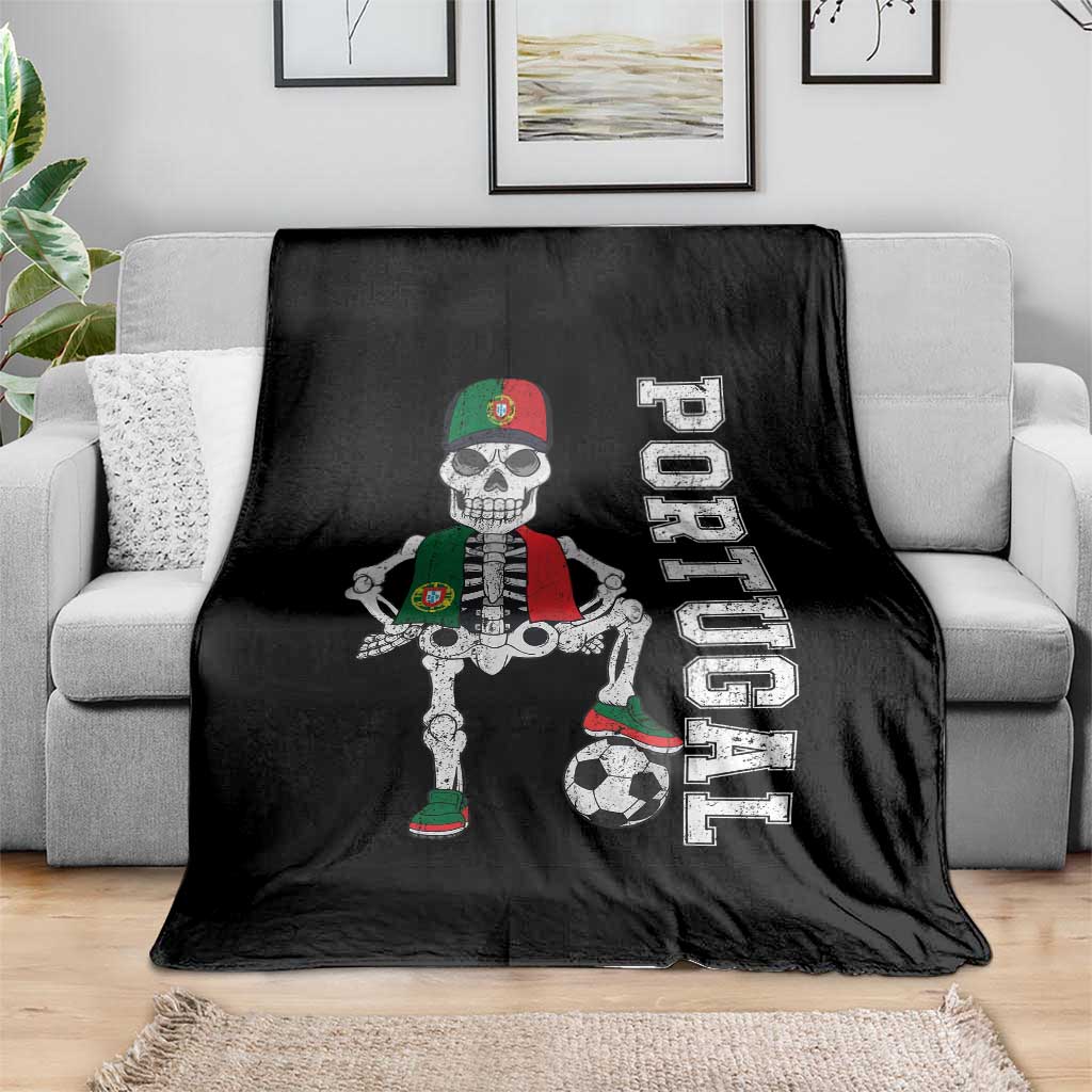 Portugal Soccer Throw Blanket Skeleton Portuguese Flag Futebol Football Player TS10 Print Your Wear