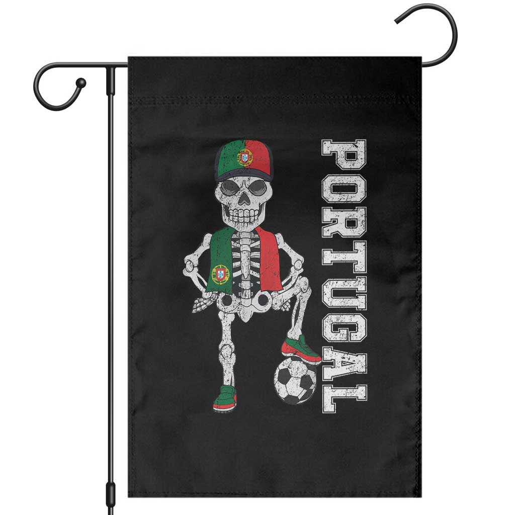 Portugal Soccer Garden Flag Skeleton Portuguese Flag Futebol Football Player TS10 Black Print Your Wear
