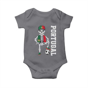 Portugal Soccer Baby Onesie Skeleton Portuguese Flag Futebol Football Player TS10 Charcoal Print Your Wear