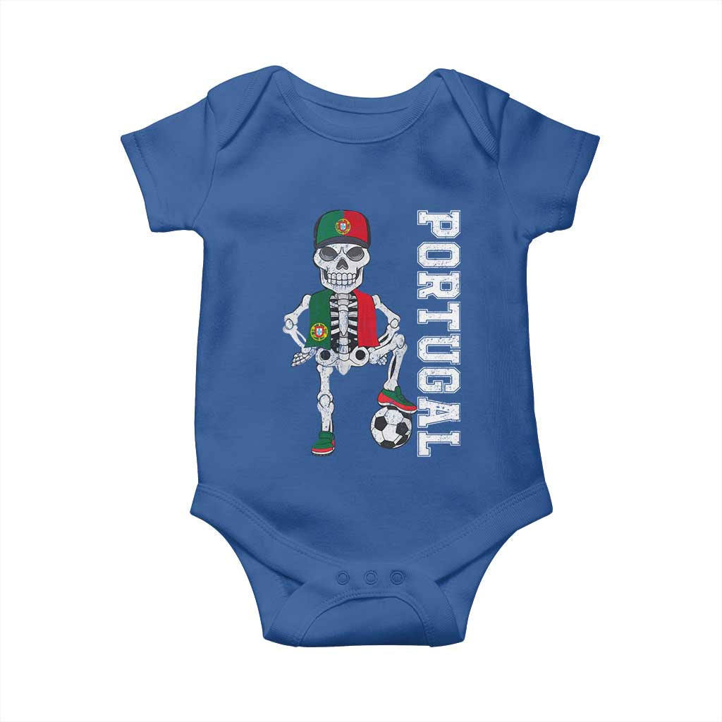 Portugal Soccer Baby Onesie Skeleton Portuguese Flag Futebol Football Player TS10 Royal Blue Print Your Wear