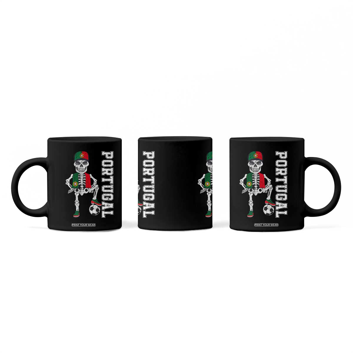 Portugal Soccer Coffee Mug Skeleton Portuguese Flag Futebol Football Player TS10 Print Your Wear