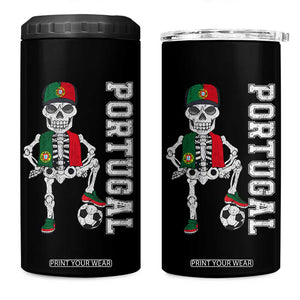 Portugal Soccer 4 in 1 Can Cooler Tumbler Skeleton Portuguese Flag Futebol Football Player TS10 One Size: 16 oz Black Print Your Wear