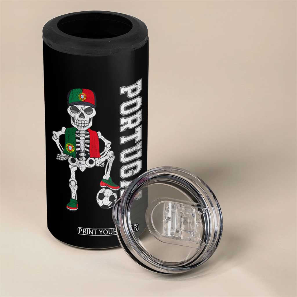 Portugal Soccer 4 in 1 Can Cooler Tumbler Skeleton Portuguese Flag Futebol Football Player TS10 Print Your Wear