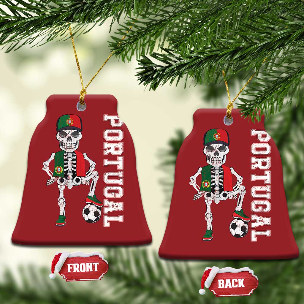 Portugal Soccer Christmas Ornament Skeleton Portuguese Flag Futebol Football Player TS10 Bell Flake Red Print Your Wear