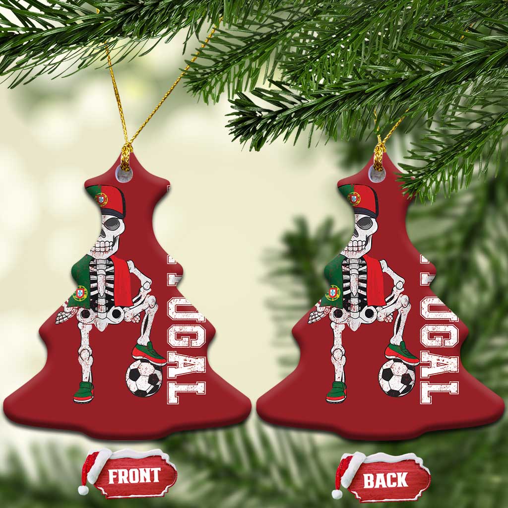Portugal Soccer Christmas Ornament Skeleton Portuguese Flag Futebol Football Player TS10 Christmas Tree Red Print Your Wear