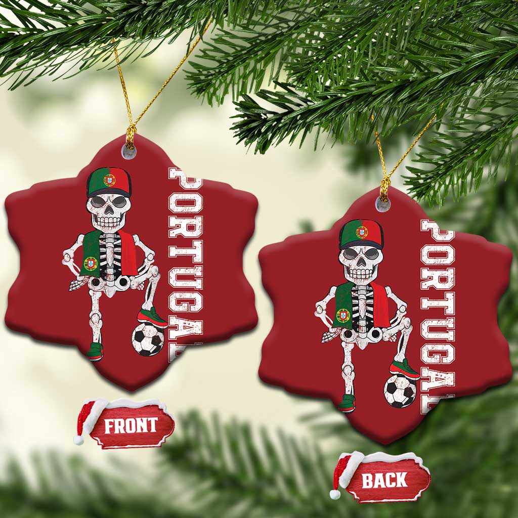 Portugal Soccer Christmas Ornament Skeleton Portuguese Flag Futebol Football Player TS10 Snow Flake Red Print Your Wear