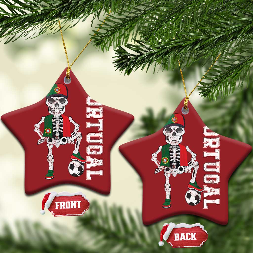 Portugal Soccer Christmas Ornament Skeleton Portuguese Flag Futebol Football Player TS10 Star Red Print Your Wear