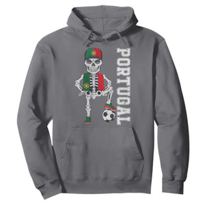 Portugal Soccer Hoodie Skeleton Portuguese Flag Futebol Football Player TS10 Charcoal Print Your Wear