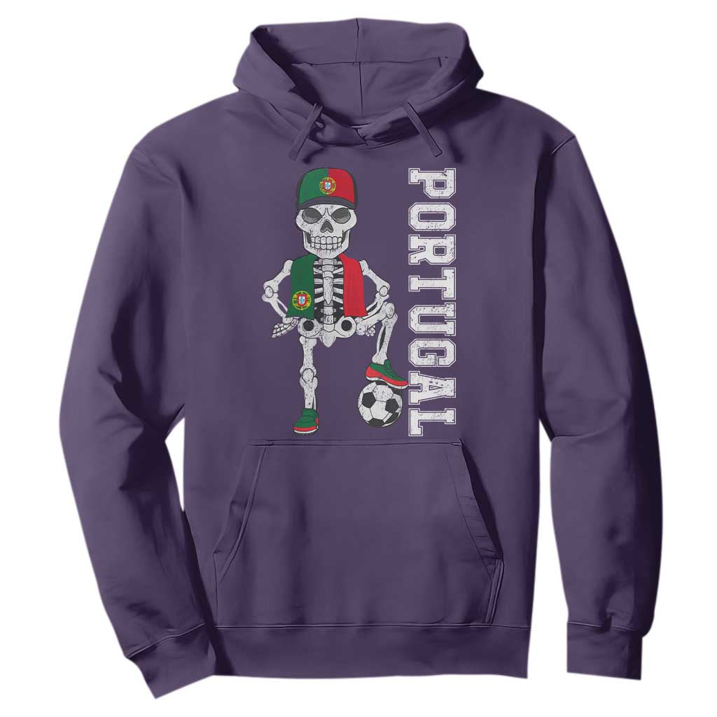 Portugal Soccer Hoodie Skeleton Portuguese Flag Futebol Football Player TS10 Purple Print Your Wear