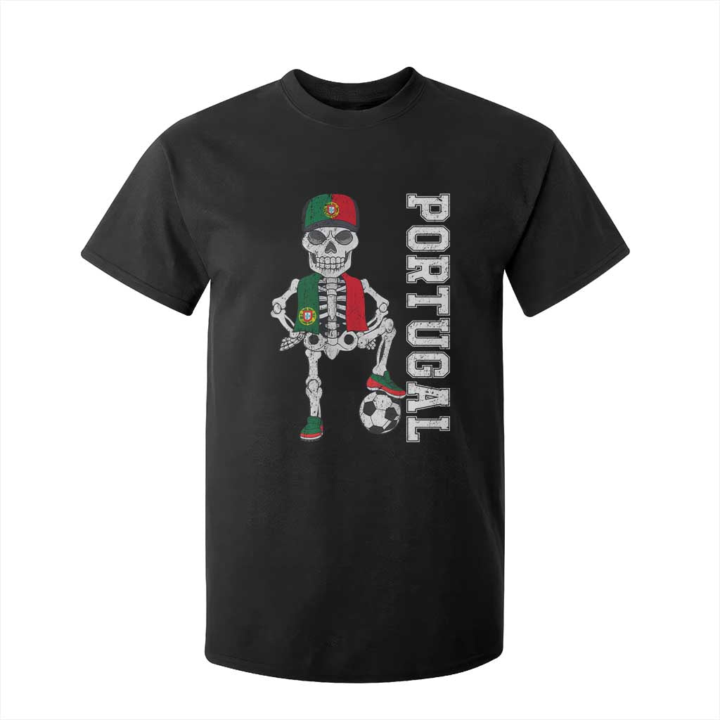 Portugal Soccer T Shirt For Kid Skeleton Portuguese Flag Futebol Football Player TS10 Black Print Your Wear