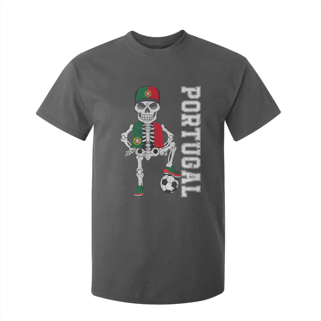 Portugal Soccer T Shirt For Kid Skeleton Portuguese Flag Futebol Football Player TS10 Dark Heather Print Your Wear