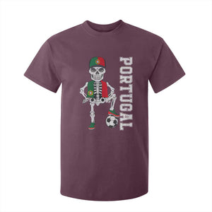 Portugal Soccer T Shirt For Kid Skeleton Portuguese Flag Futebol Football Player TS10 Maroon Print Your Wear