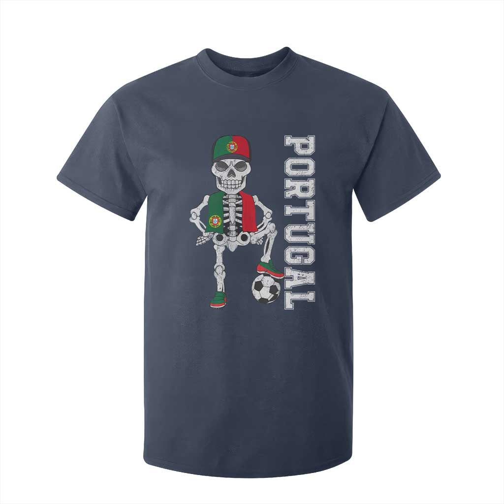 Portugal Soccer T Shirt For Kid Skeleton Portuguese Flag Futebol Football Player TS10 Navy Print Your Wear