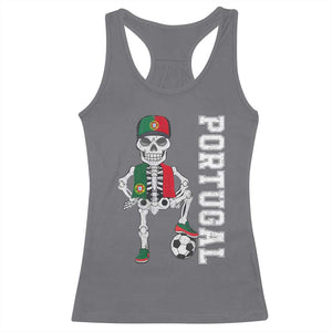Portugal Soccer Racerback Tank Top Skeleton Portuguese Flag Futebol Football Player TS10 Charcoal Print Your Wear