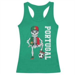Portugal Soccer Racerback Tank Top Skeleton Portuguese Flag Futebol Football Player TS10 Irish Green Print Your Wear
