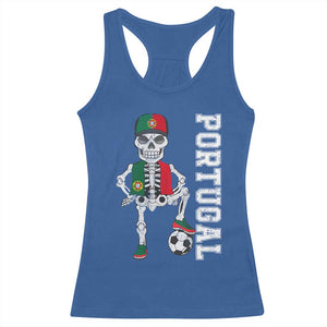 Portugal Soccer Racerback Tank Top Skeleton Portuguese Flag Futebol Football Player TS10 Royal Blue Print Your Wear