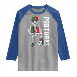 Portugal Soccer Raglan Shirt Skeleton Portuguese Flag Futebol Football Player TS10 Sport Gray Royal Print Your Wear