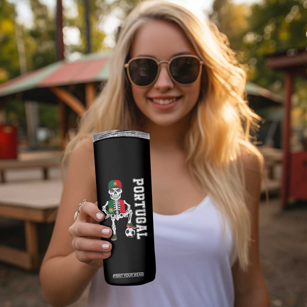 Portugal Soccer Skinny Tumbler Skeleton Portuguese Flag Futebol Football Player TS10 Print Your Wear