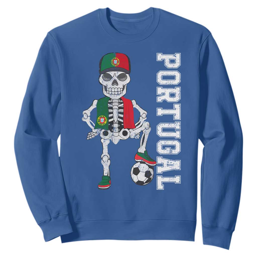 Portugal Soccer Sweatshirt Skeleton Portuguese Flag Futebol Football Player TS10 Royal Blue Print Your Wear