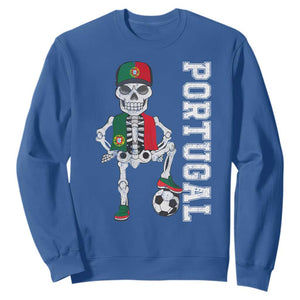 Portugal Soccer Sweatshirt Skeleton Portuguese Flag Futebol Football Player TS10 Royal Blue Print Your Wear