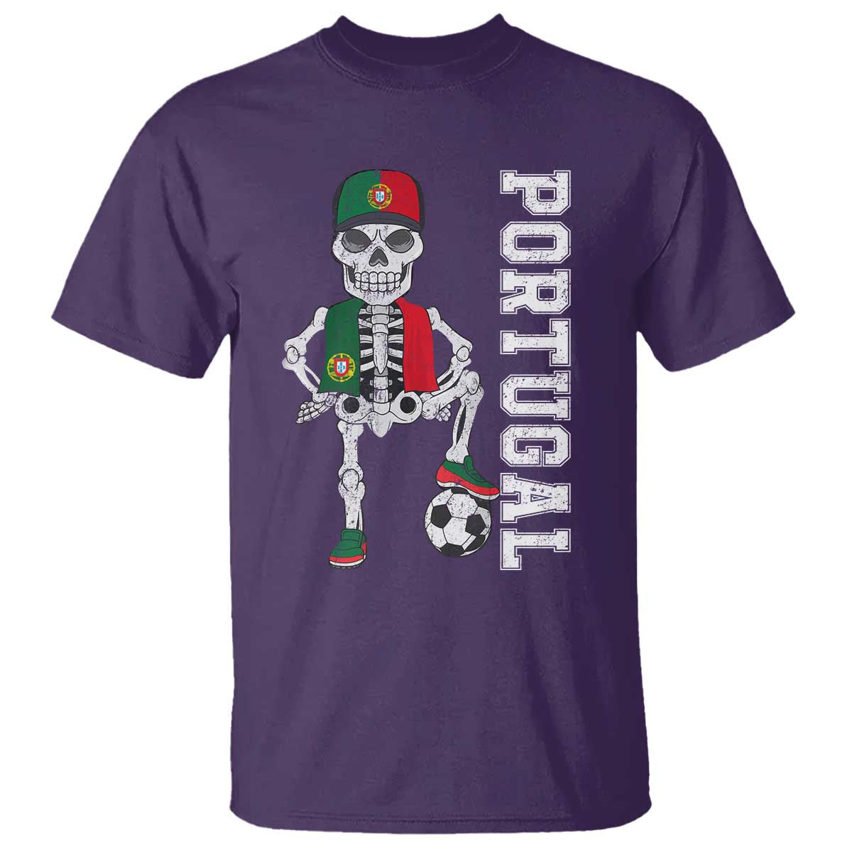 Portugal Soccer T Shirt Skeleton Portuguese Flag Futebol Football Player TS10 Purple Print Your Wear