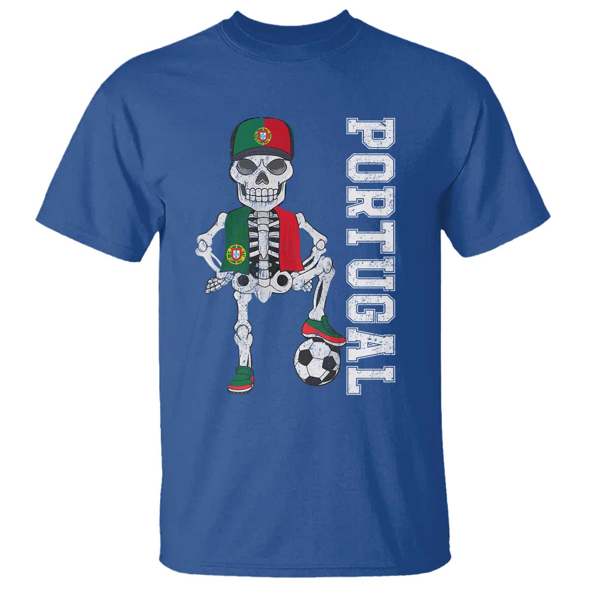 Portugal Soccer T Shirt Skeleton Portuguese Flag Futebol Football Player TS10 Royal Blue Print Your Wear
