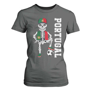 Portugal Soccer T Shirt For Women Skeleton Portuguese Flag Futebol Football Player TS10 Dark Heather Print Your Wear