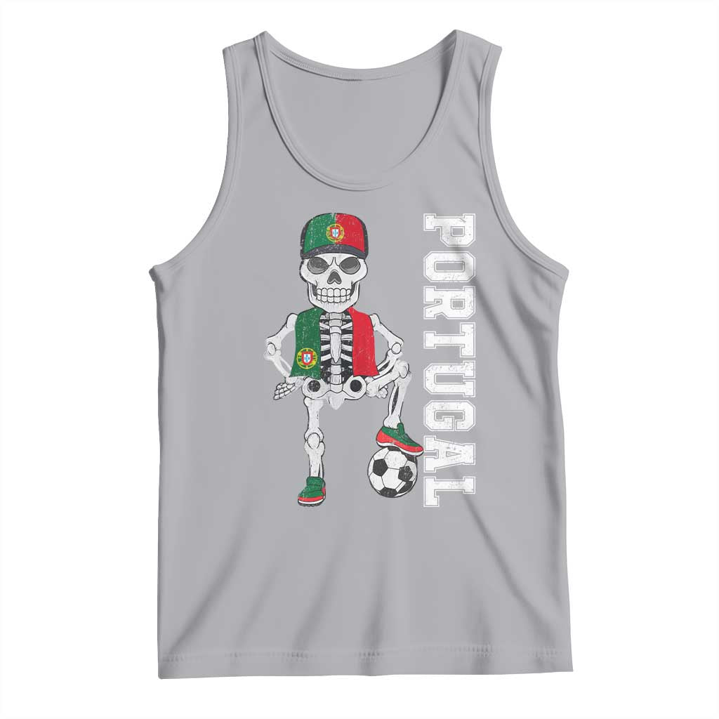 Portugal Soccer Tank Top Skeleton Portuguese Flag Futebol Football Player TS10 Athletic Heather Print Your Wear