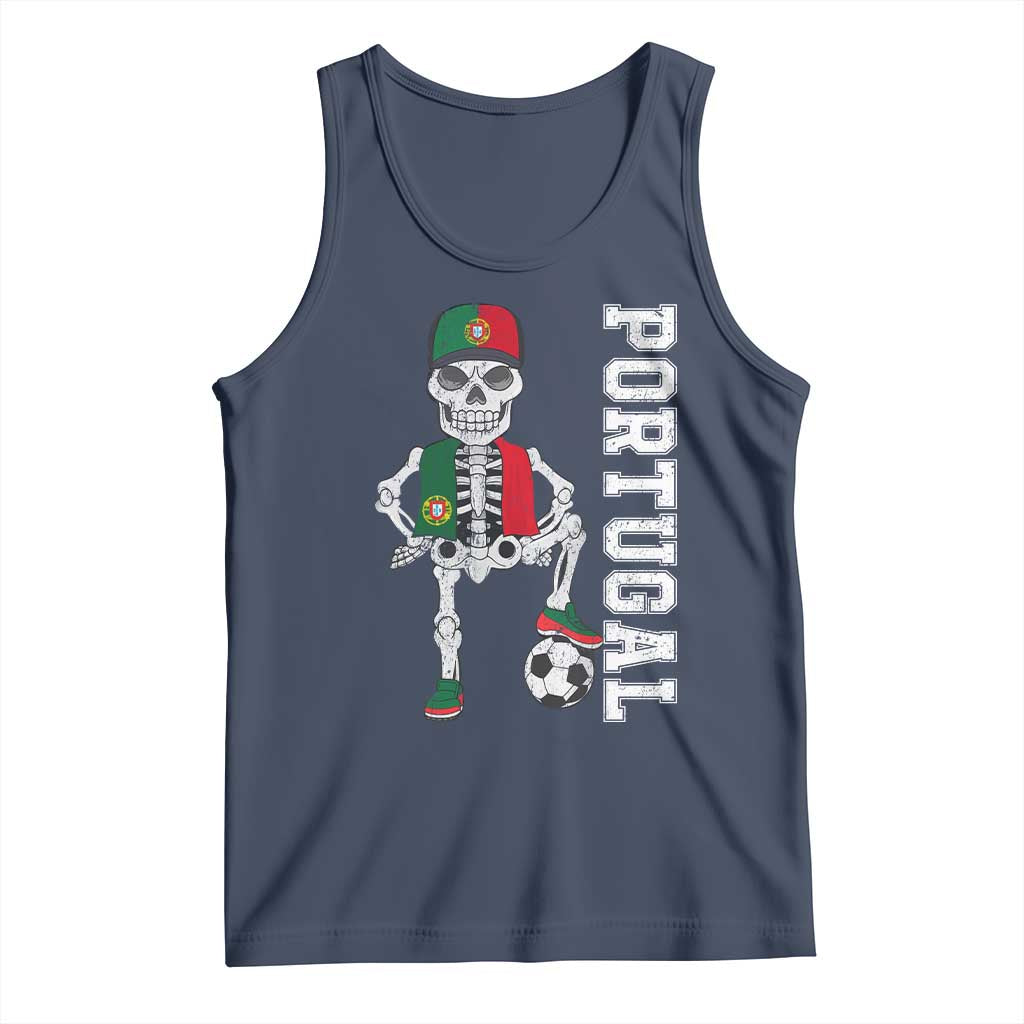 Portugal Soccer Tank Top Skeleton Portuguese Flag Futebol Football Player TS10 Navy Print Your Wear