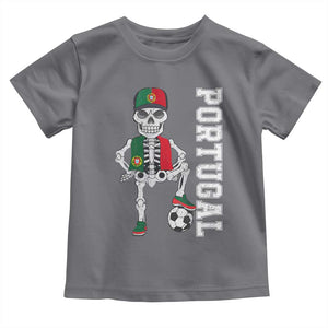Portugal Soccer Toddler T Shirt Skeleton Portuguese Flag Futebol Football Player TS10 Charcoal Print Your Wear