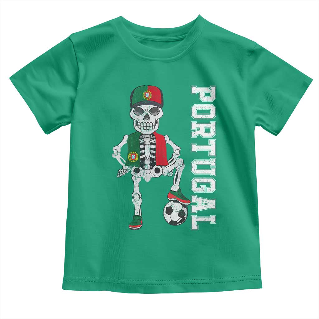 Portugal Soccer Toddler T Shirt Skeleton Portuguese Flag Futebol Football Player TS10 Irish Green Print Your Wear