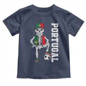 Portugal Soccer Toddler T Shirt Skeleton Portuguese Flag Futebol Football Player TS10 Navy Print Your Wear